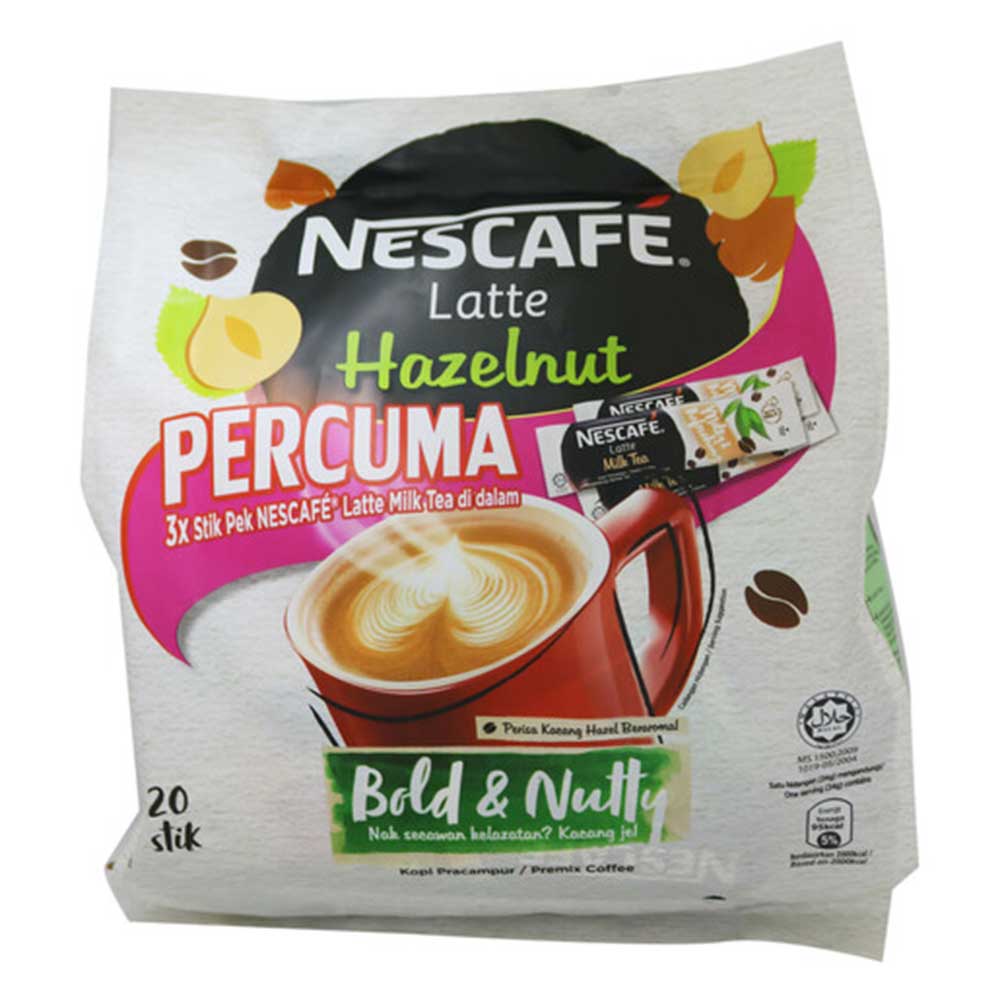 Nescafe Latte Hazelnut Coffee 20 Sticks X 24g Sinin