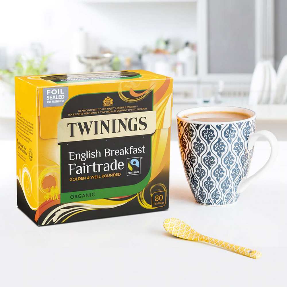 Twinings English Breakfast Fairtrade Organic 80 Tea Bags | Sinin