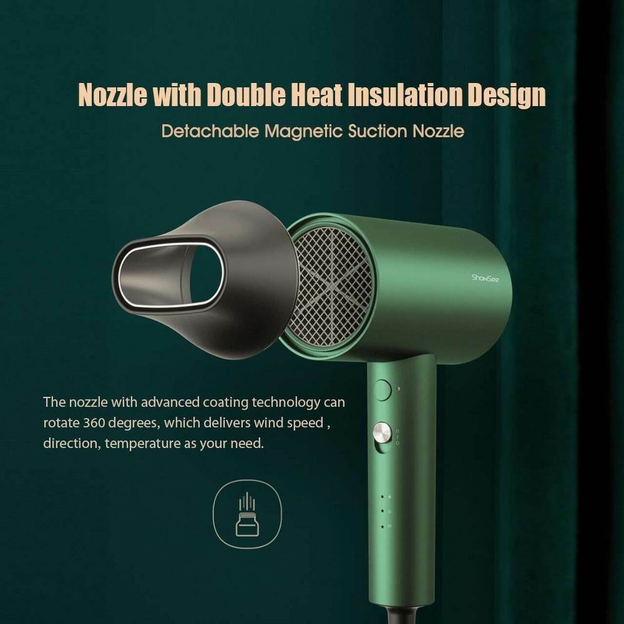 Xiaomi SHOWSEE A5-R G Anion Negative Ion Hair Dryer | Sinin