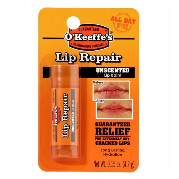 O'Keeffe's Lip Repair Stick Unscented Lip Balm for Dry, Cracked Lips BD