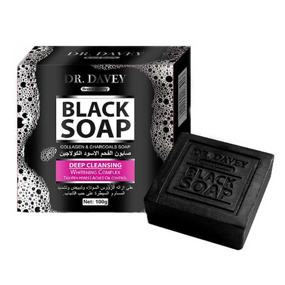 Dr. Davey Deep Cleansing Whitening Collagen & Charcoal Black Soap BD