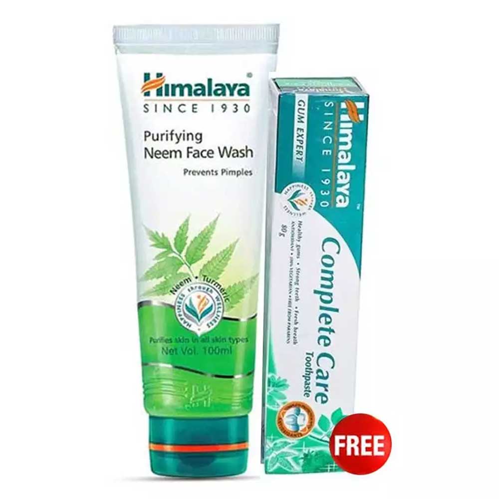 Himalaya-Purifying-Neem-Face-Wash-100ml-(-Active-Fresh-Toothpaste-Gel-FREE-)