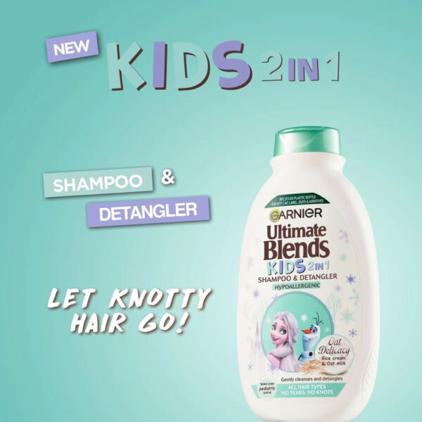 Garnier Ultimate Blends Kids 2 In 1 Shampoo & Detangler with Rice Cream & Oat Milk