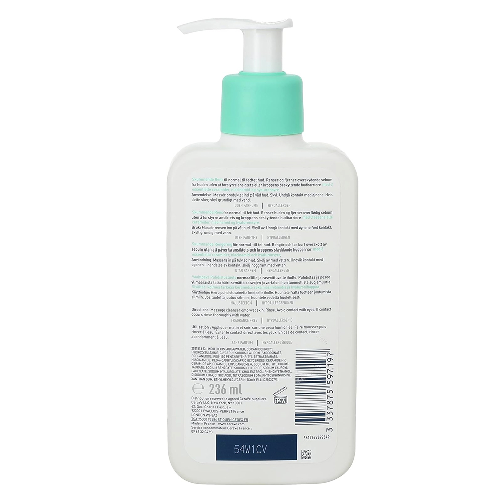 CeraVe Foaming Cleanser for Normal to Oily Skin 236ml Sinin