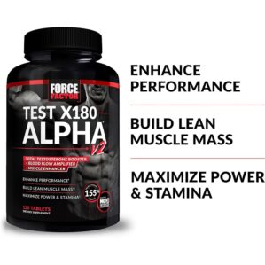 Force Factor Test X180 Alpha V2 Testosterone Booster 120 Tablets - Image 2