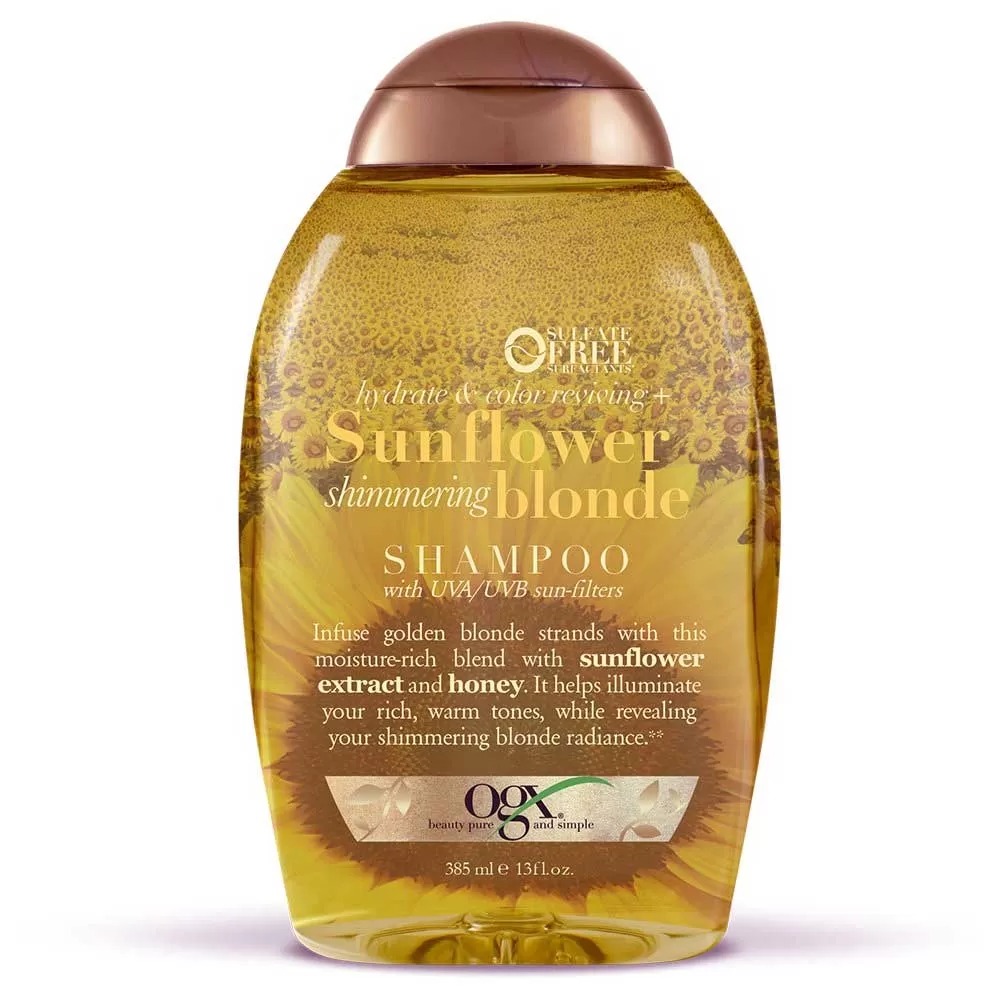 Ogx Hydrate & Color Reviving+ Sunflower Shimmering Blonde Shampoo 385ml