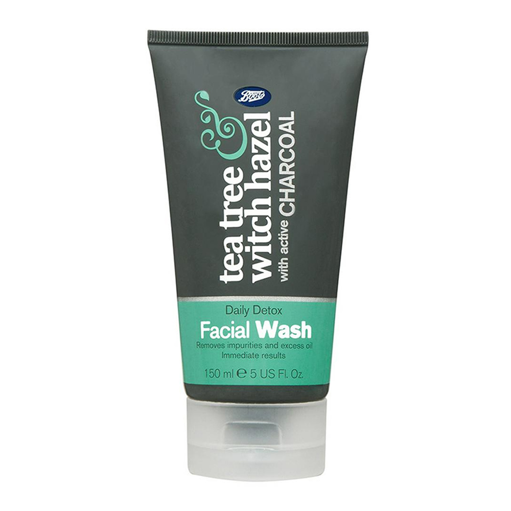 Boots Tea Tree & Witch Hazel Charcoal Facial Wash 150ml Sinin