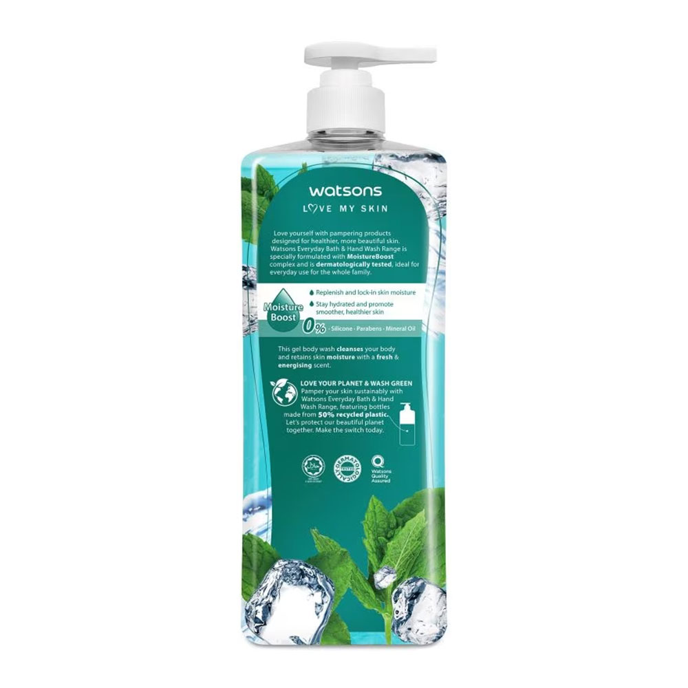 Watsons Cool Mint Scented Gel Body Wash 1000ml Sinin