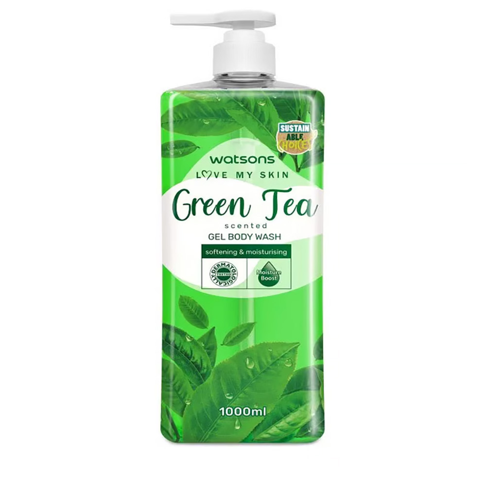 Watsons Green Tea Scented Gel Body Wash 1000ml Sinin