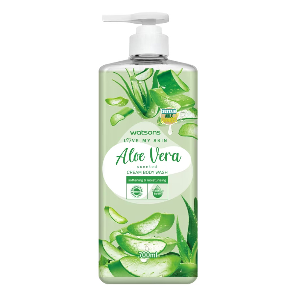 Watsons Love My Skin Aloe Vera Scented Cream Body Wash 700ml