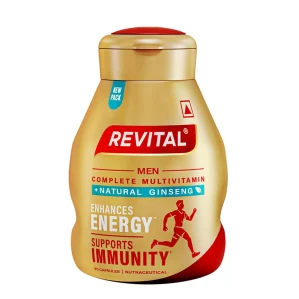 Revital Men Multivitamin with Calcium, Zinc & Ginseng for Immunity, Strong Bones & Energy