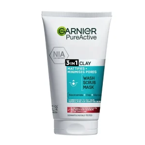 Garnier Pure Active Clay Wash Scrub Mask 150ml