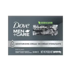Men Charcoal + Clay 3 in 1 Hand +Body + Face Bar
