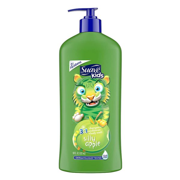 Suave Kids Silly Apple Wonder 3 In 1 Shampoo + Conditioner + Body Wash