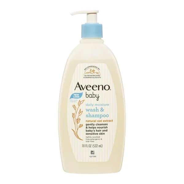 Aveeno Baby Daily Moisture Wash & Shampoo 532ml (2) Aveeno Baby Daily Moisture Wash & Shampoo 532ml
