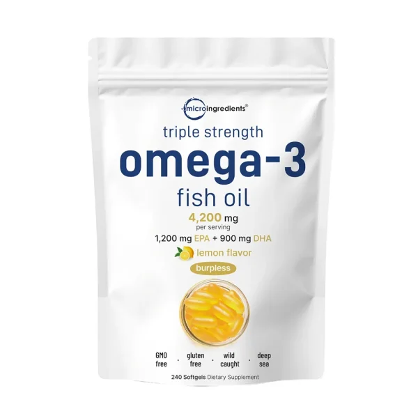 Micro Ingredients Triple Strength Omega 3 Fish Oil Supplements