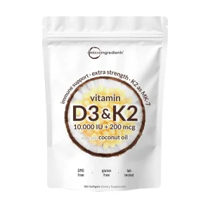 Micro Ingredients Vitamin D3 and K2 300 Softgels