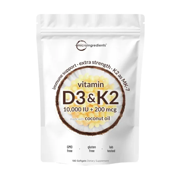 Micro Ingredients Vitamin D3 and K2 300 Softgels Micro Ingredients Vitamin D3 and K2 300 Softgels