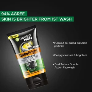 Garnier Men Turbo Bright Anti-Pollution Face Wash 100g
