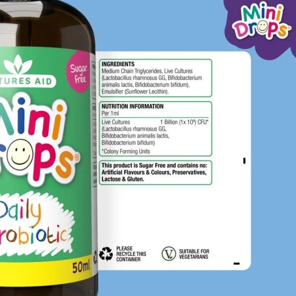 Natures Aid Mini Drops Daily Microbiotic ingredients