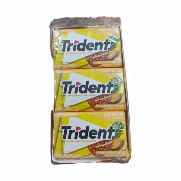 Trident Pineapple Twist Sugar Free Chewing Gum 12 pcs